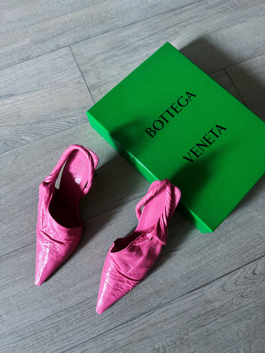 Bottega Veneta Asymmetric Sling Back pink