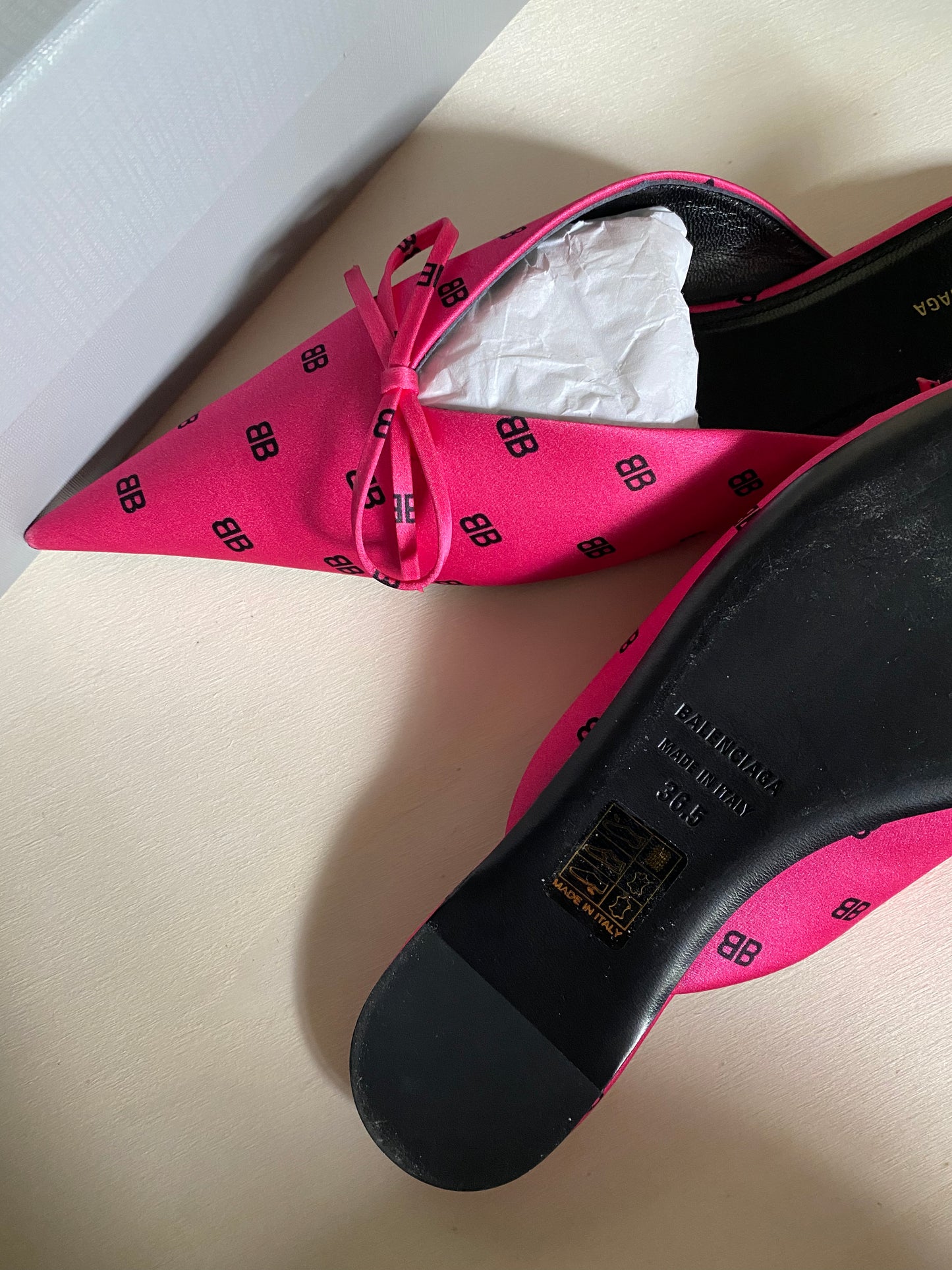 mules Balenciaga knife fucsia