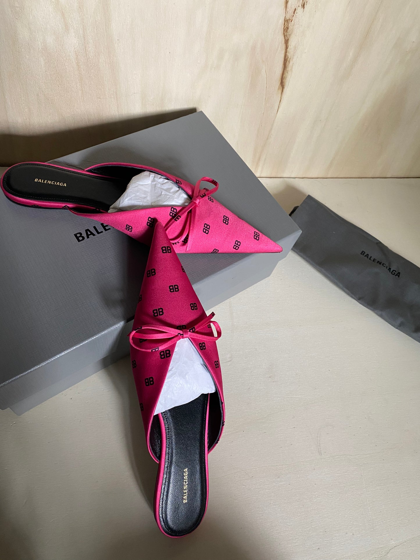 mules Balenciaga knife fucsia