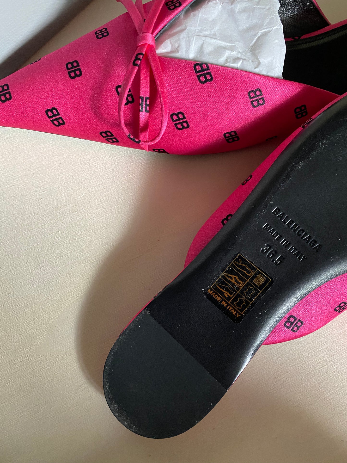 mules Balenciaga knife fucsia